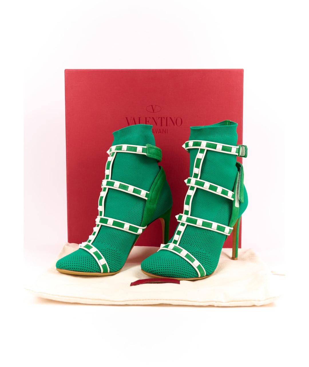 VALENTINO Зеленые текстильные ботильоны, фото 6