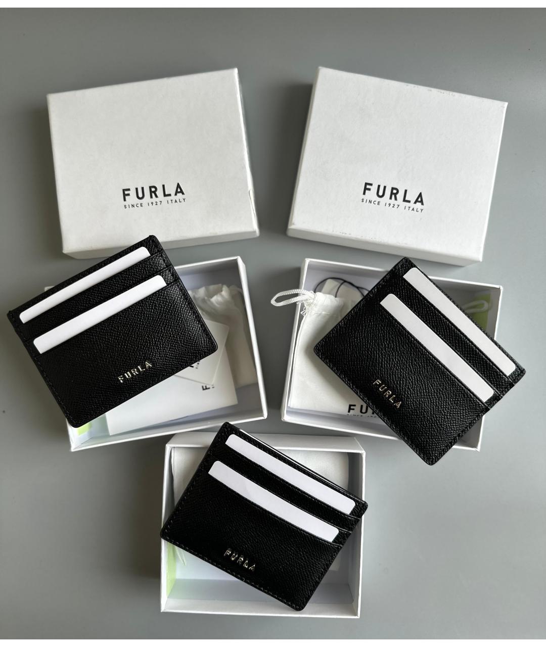 FURLA Черный кожаный кардхолдер, фото 6