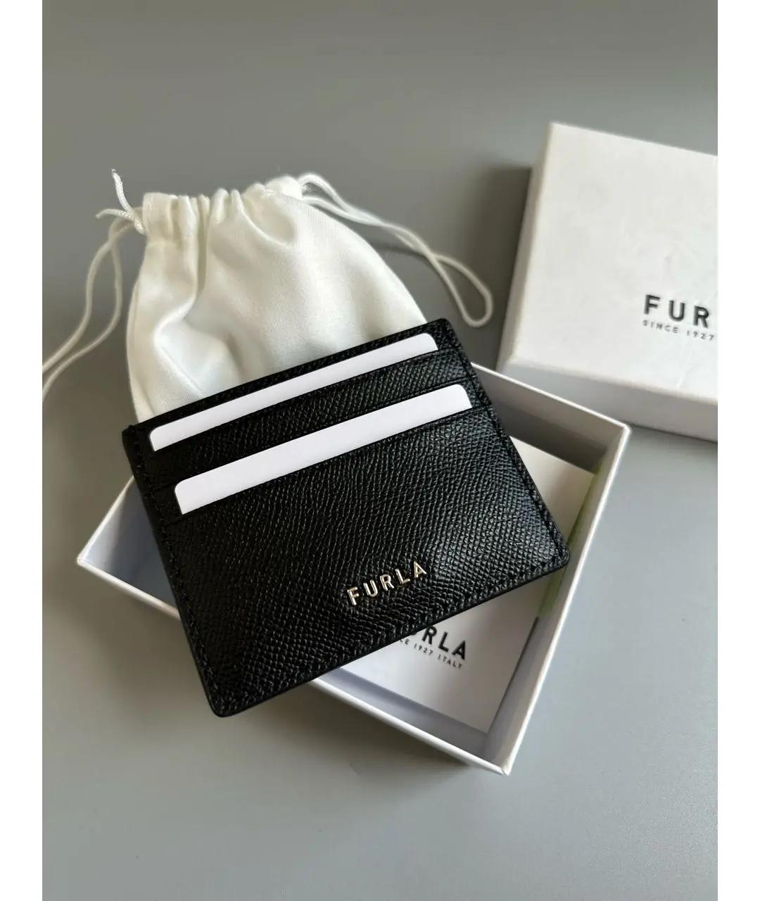 FURLA Черный кожаный кардхолдер, фото 2