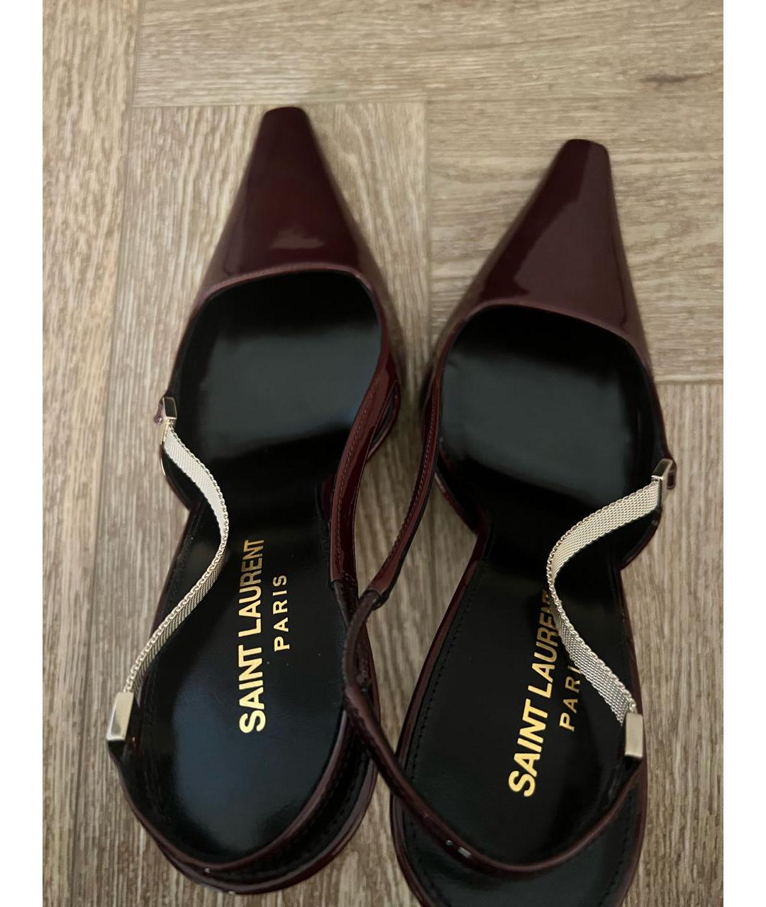 YVES SAINT LAURENT BEAUTY Бордовые туфли из лакированной кожи, фото 4