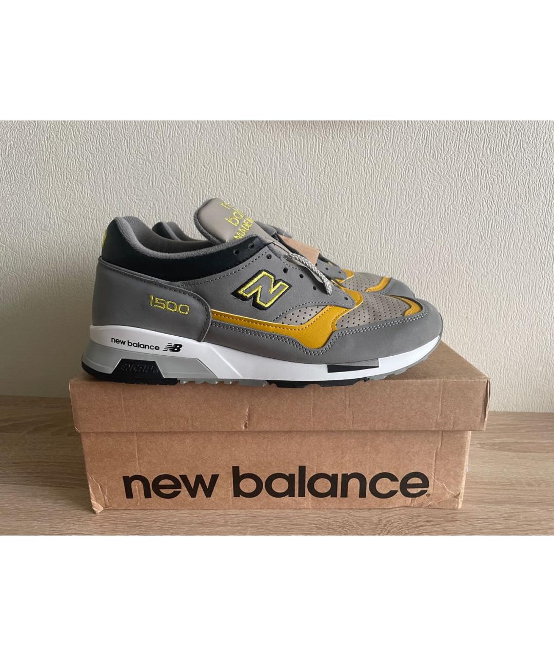 NEW BALANCE Серые кожаные низкие кроссовки / кеды, фото 7
