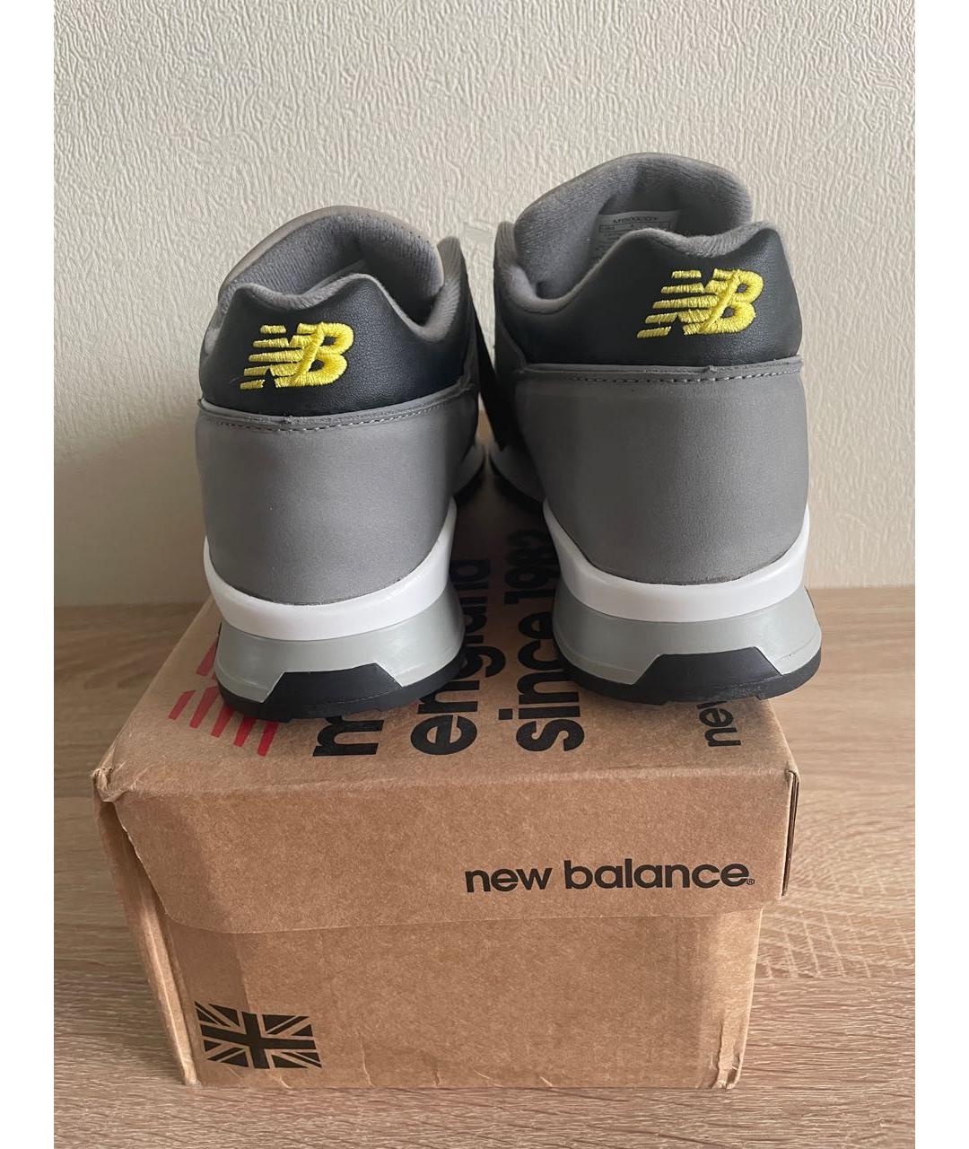 NEW BALANCE Серые кожаные низкие кроссовки / кеды, фото 4
