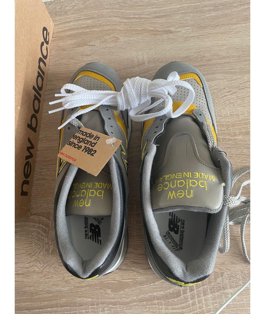NEW BALANCE Серые кожаные низкие кроссовки / кеды, фото 5