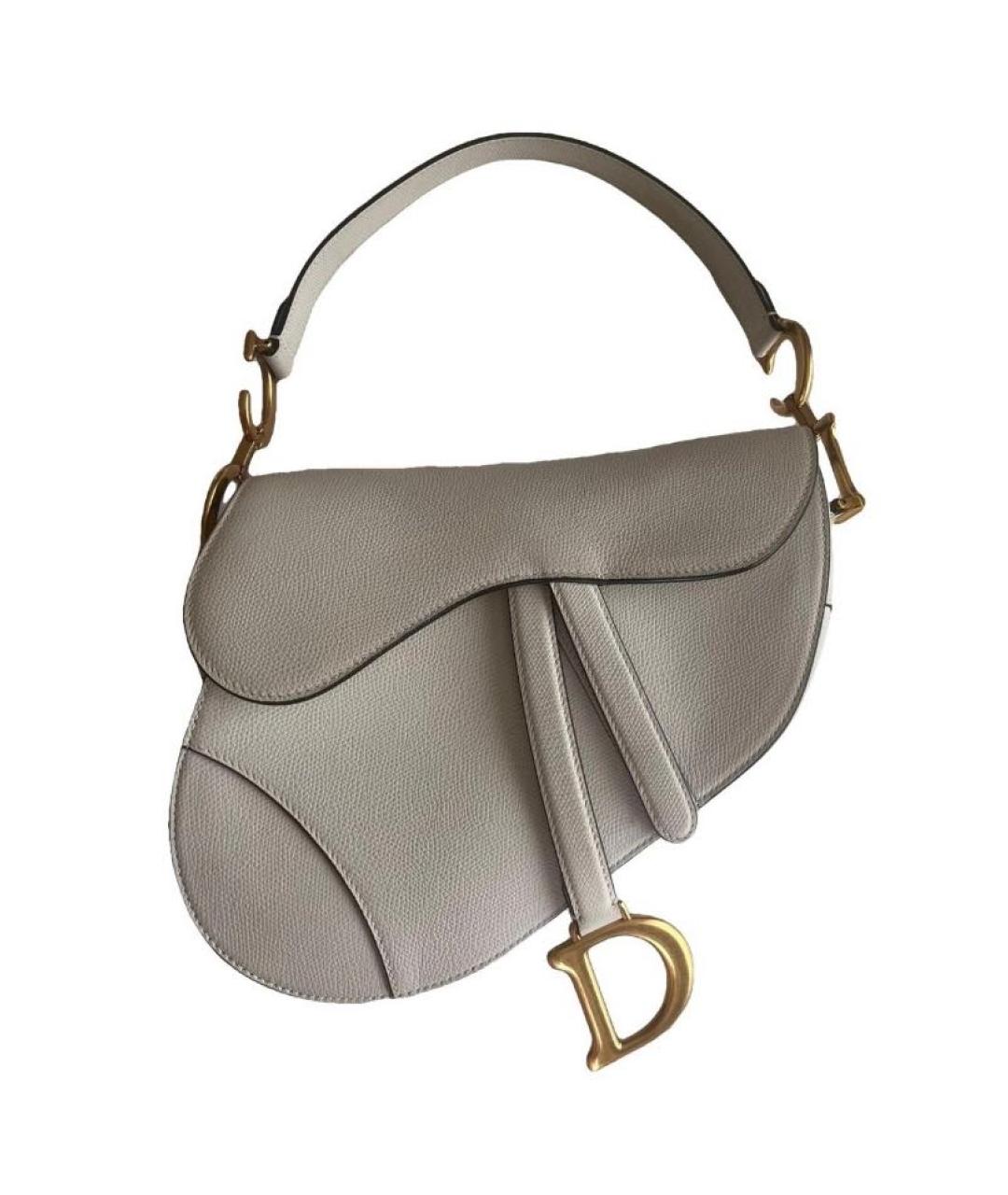 CHRISTIAN DIOR Белая кожаная сумка с короткими ручками, фото 9