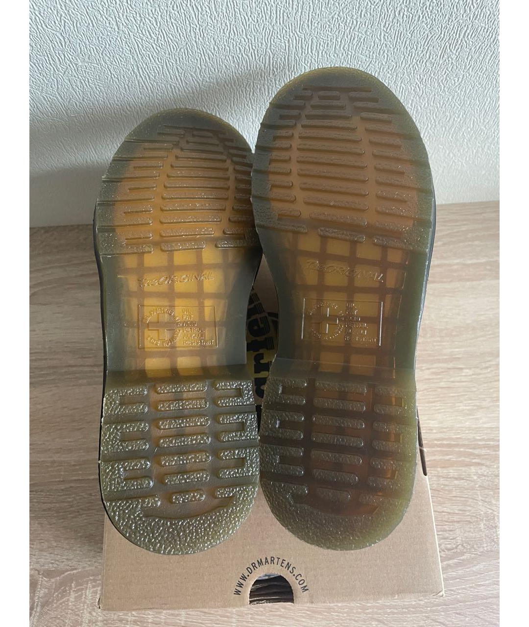 DR. MARTENS Коричневые кожаные низкие ботинки, фото 5