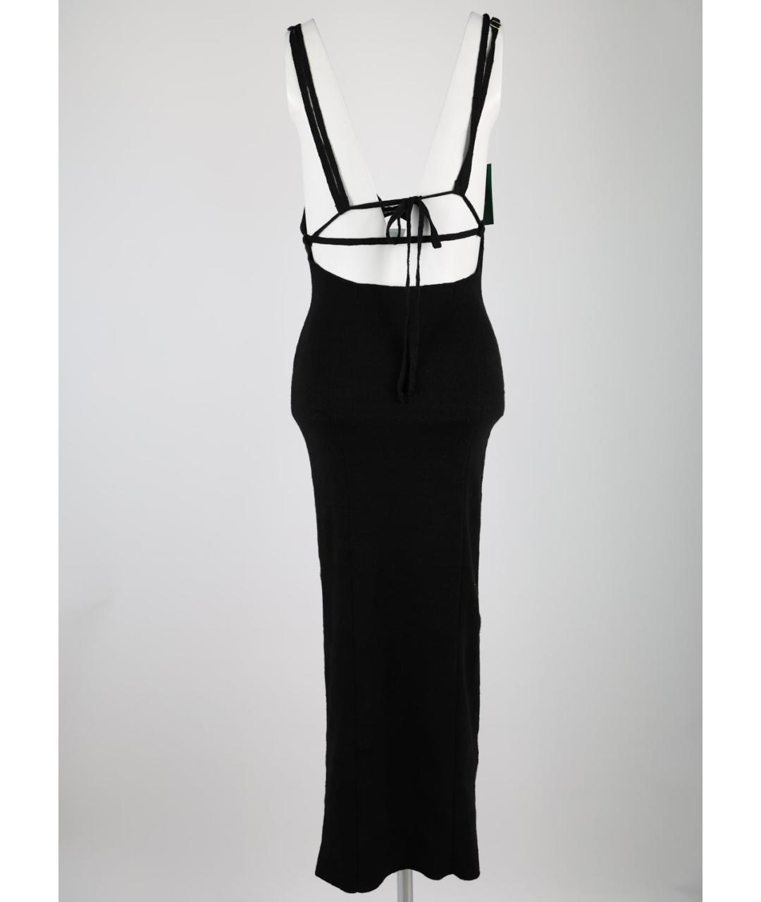 JACQUEMUS Черное льняное вечернее платье, фото 4