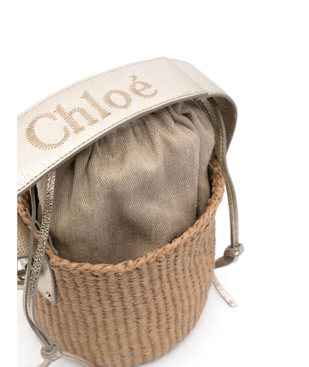 CHLOE Бежевая пелетеная сумка через плечо, фото 5