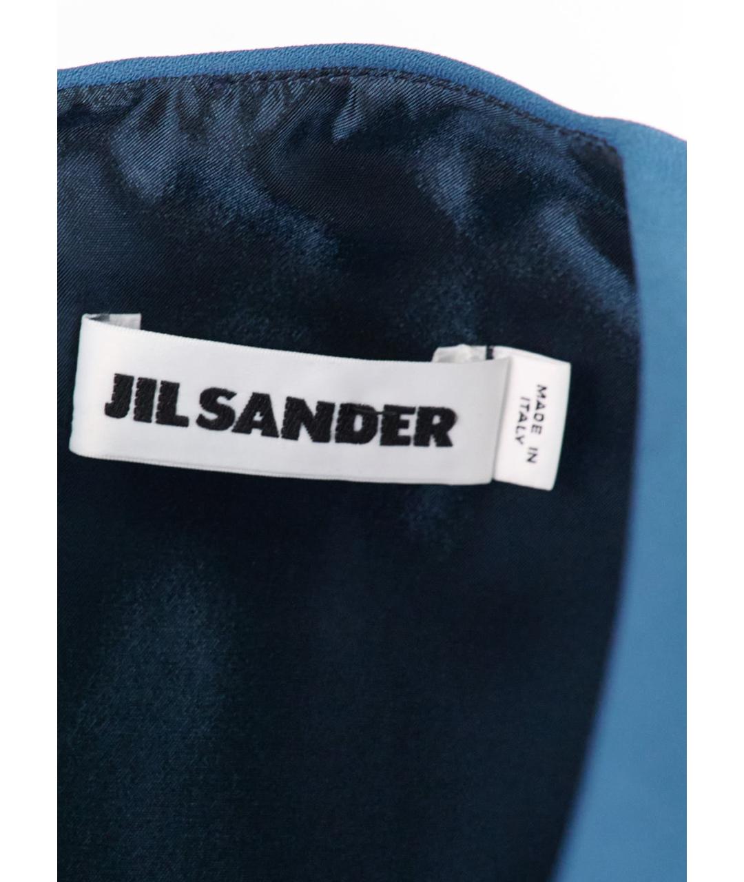 JIL SANDER Синее полиэстеровое повседневное платье, фото 4