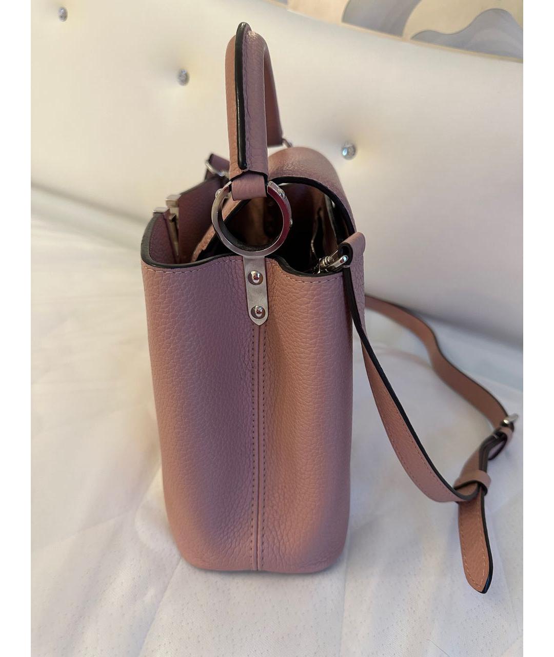LOUIS VUITTON Розовая кожаная сумка с короткими ручками, фото 2