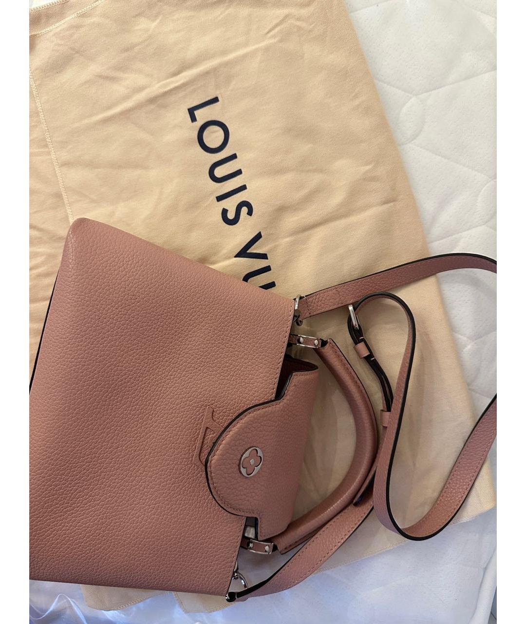 LOUIS VUITTON Розовая кожаная сумка с короткими ручками, фото 8