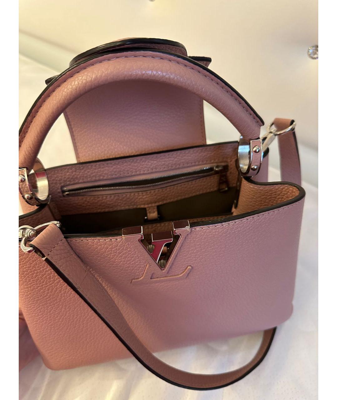 LOUIS VUITTON Розовая кожаная сумка с короткими ручками, фото 7