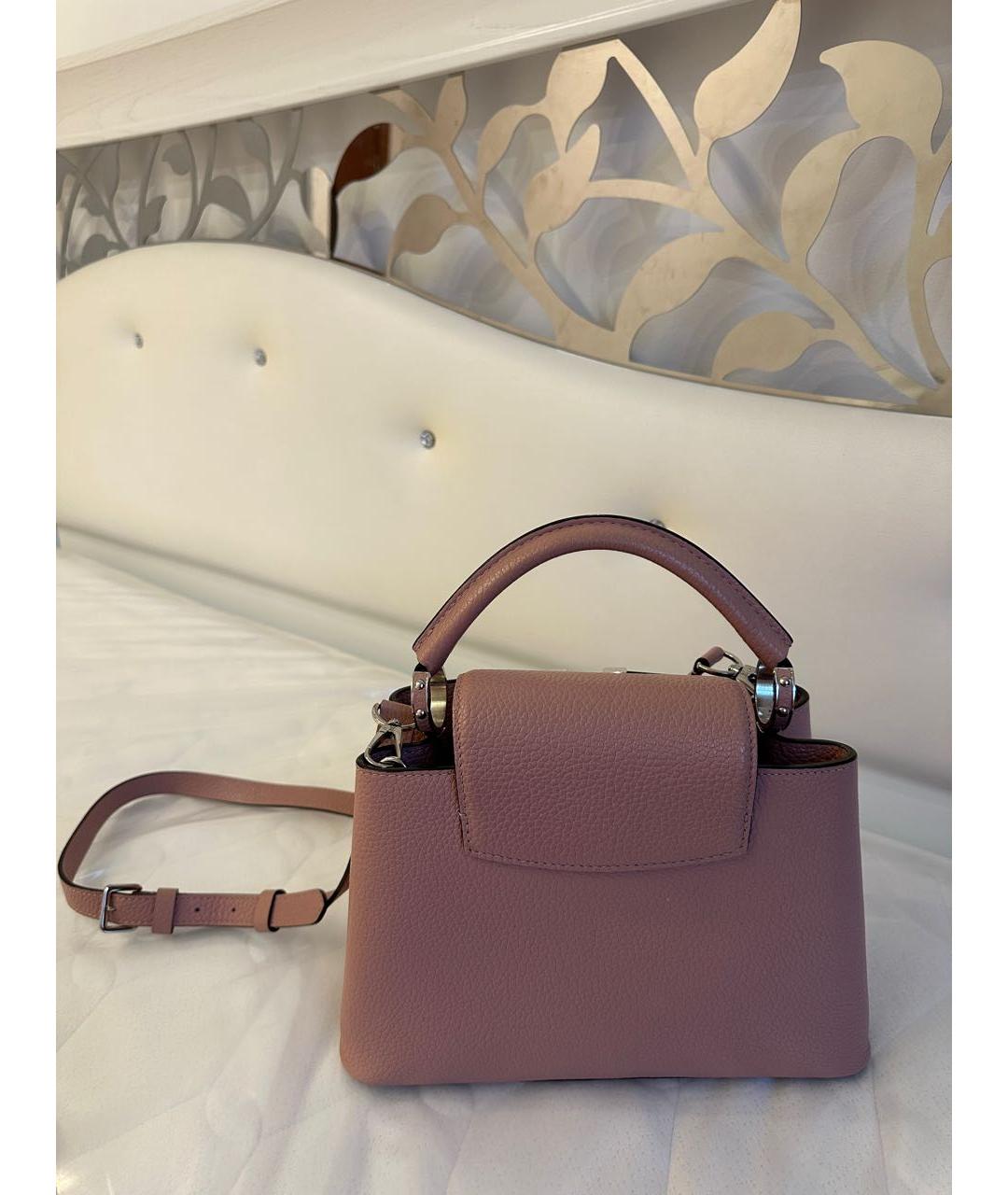 LOUIS VUITTON Розовая кожаная сумка с короткими ручками, фото 3