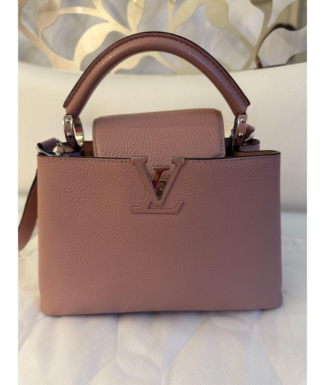 LOUIS VUITTON Розовая кожаная сумка с короткими ручками, фото 9
