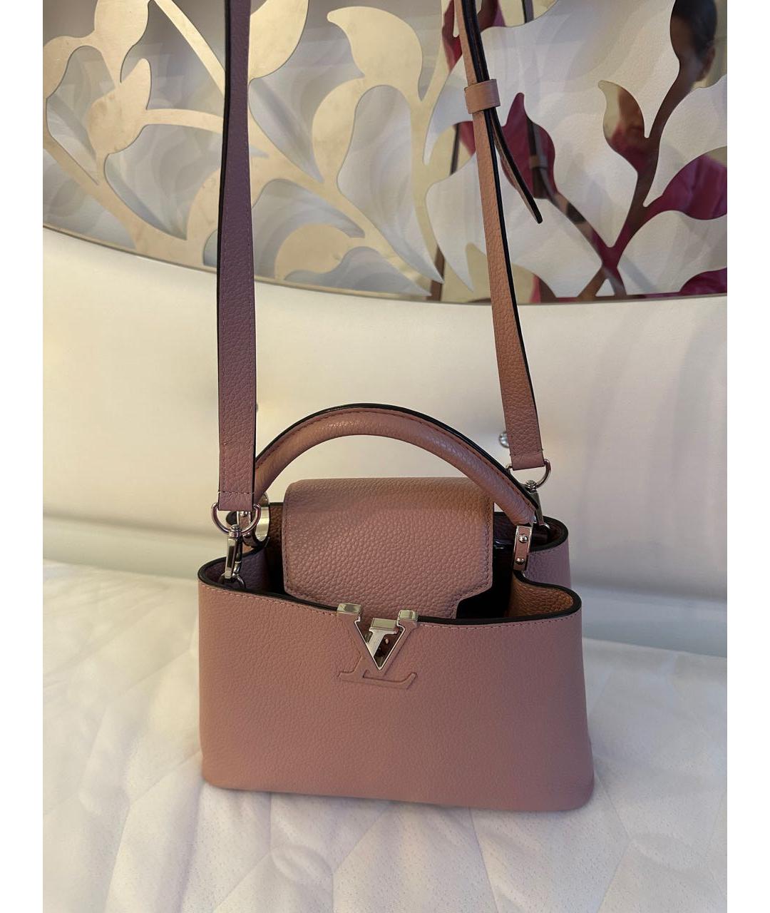 LOUIS VUITTON Розовая кожаная сумка с короткими ручками, фото 5