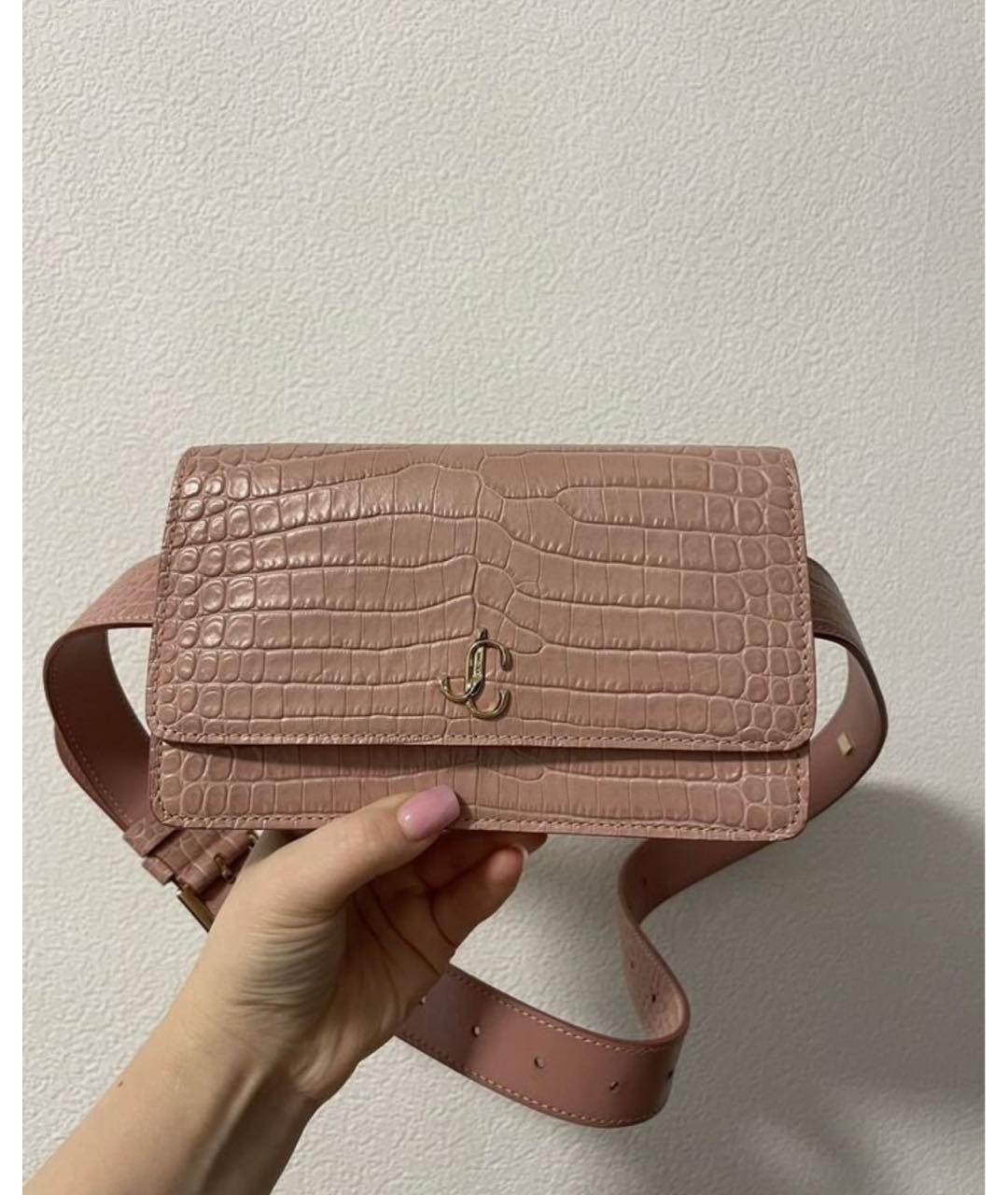 JIMMY CHOO Коралловая кожаная сумка через плечо, фото 4