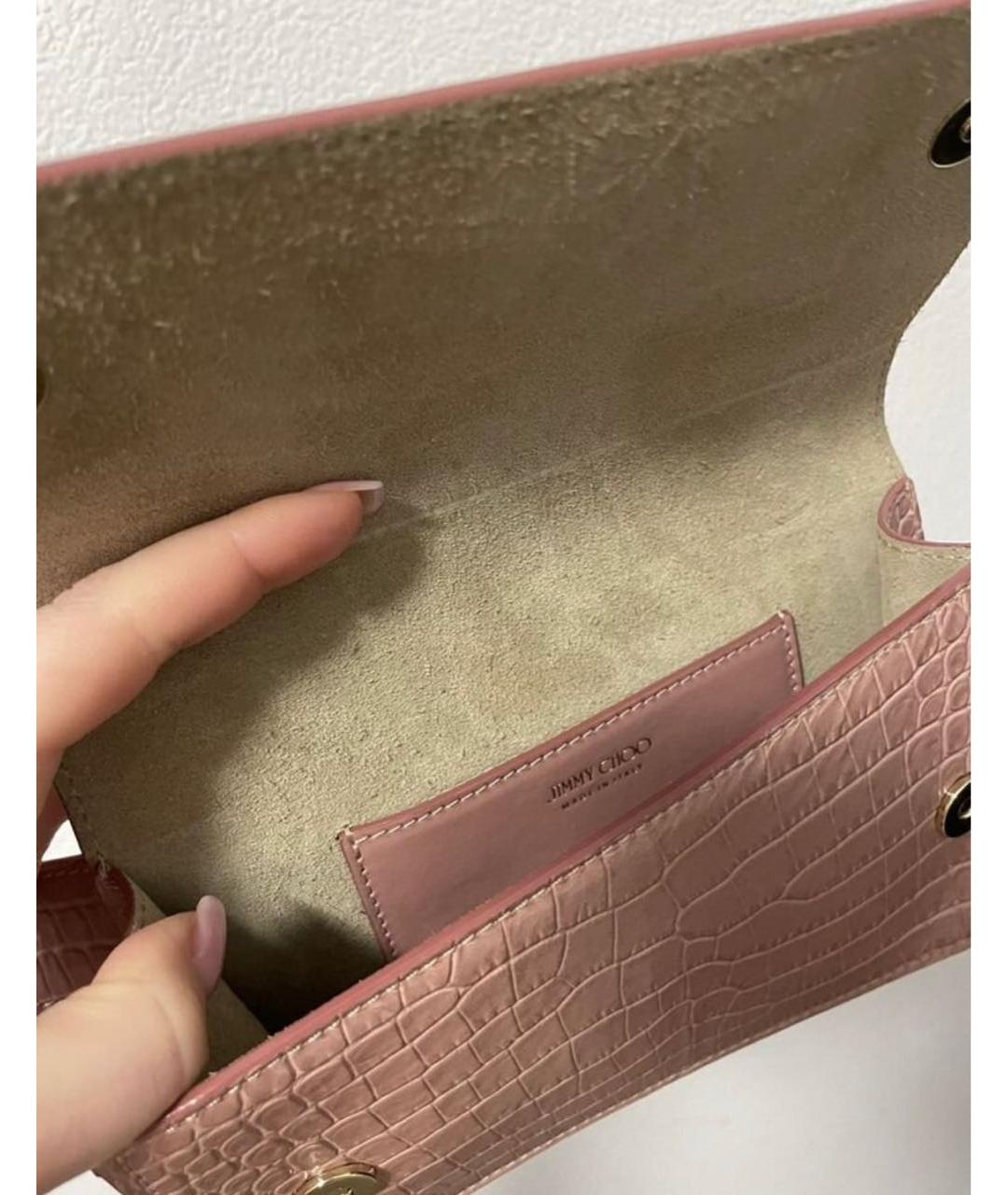JIMMY CHOO Коралловая кожаная сумка через плечо, фото 3