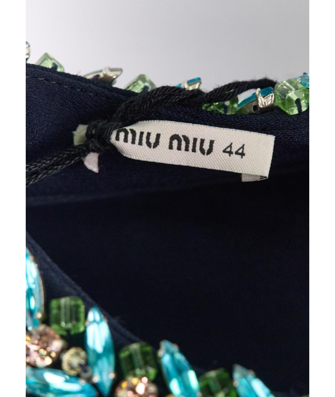 MIU MIU Синее вискозное повседневное платье, фото 4