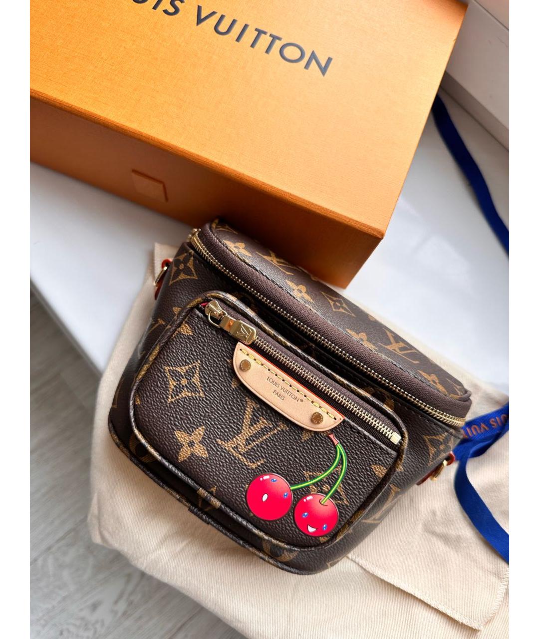 LOUIS VUITTON Коричневая поясная сумка из искусственной кожи, фото 7