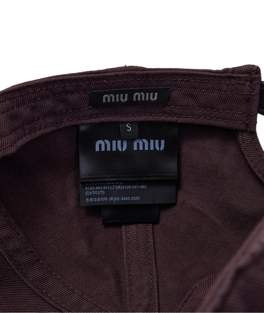 MIU MIU Коричневая хлопковая кепка, фото 4