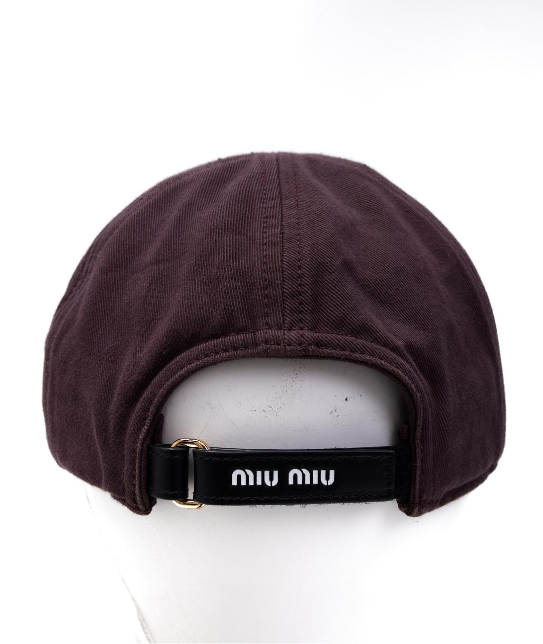 MIU MIU Коричневая хлопковая кепка, фото 3