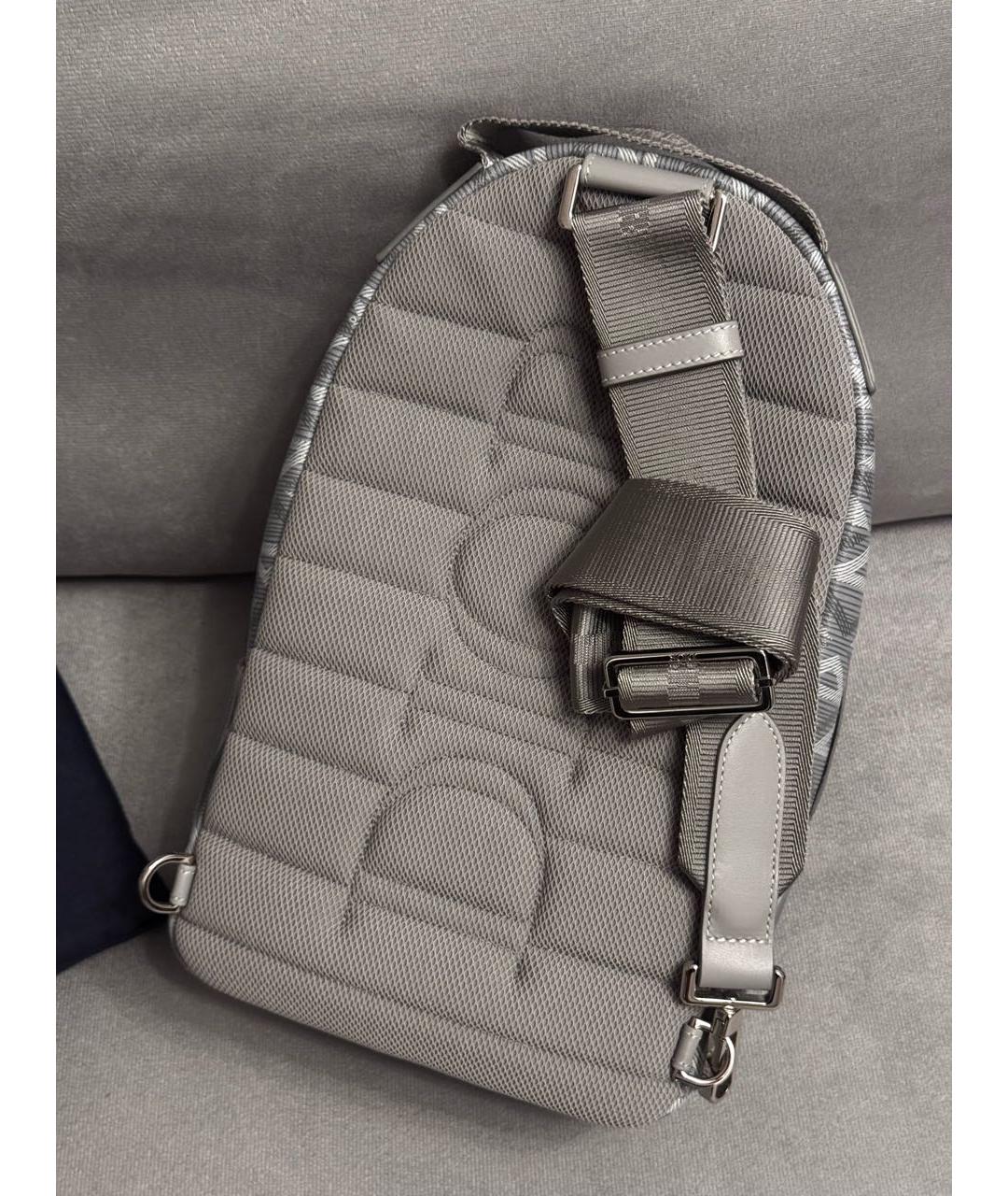 CHRISTIAN DIOR Серая кожаная барсетка, фото 3