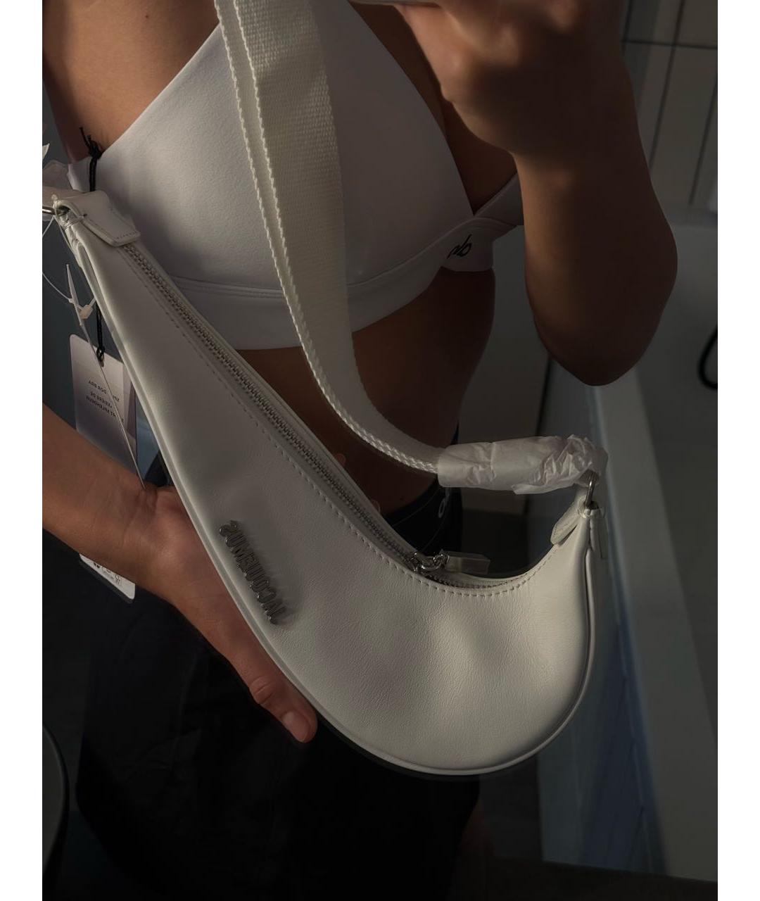 JACQUEMUS Белая кожаная сумка через плечо, фото 7