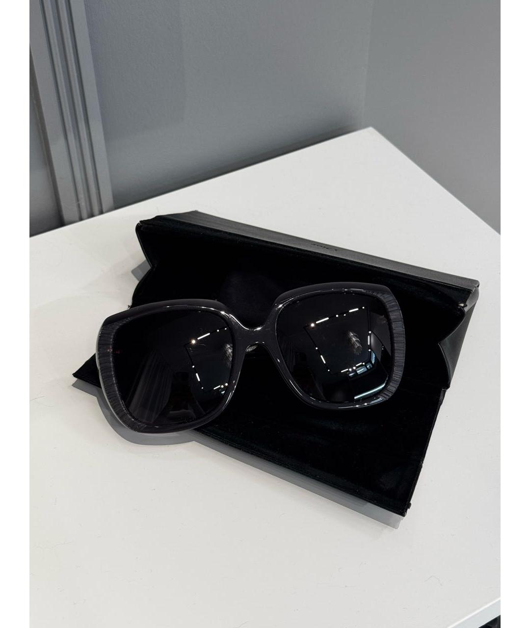 CHRISTIAN DIOR Черные пластиковые солнцезащитные очки, фото 4