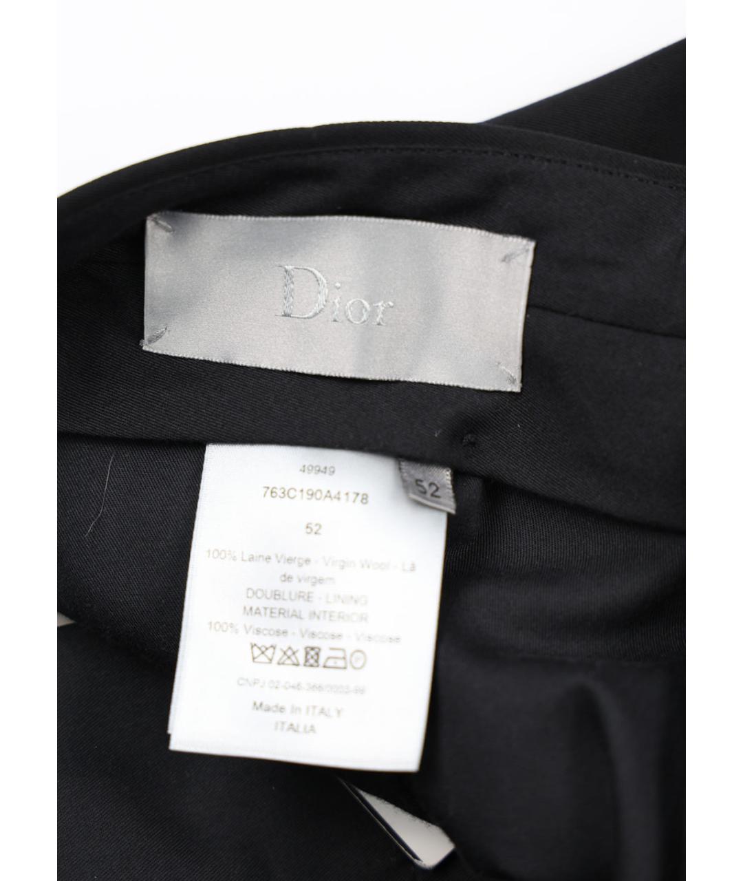 CHRISTIAN DIOR Черные шерстяные прямые брюки, фото 3