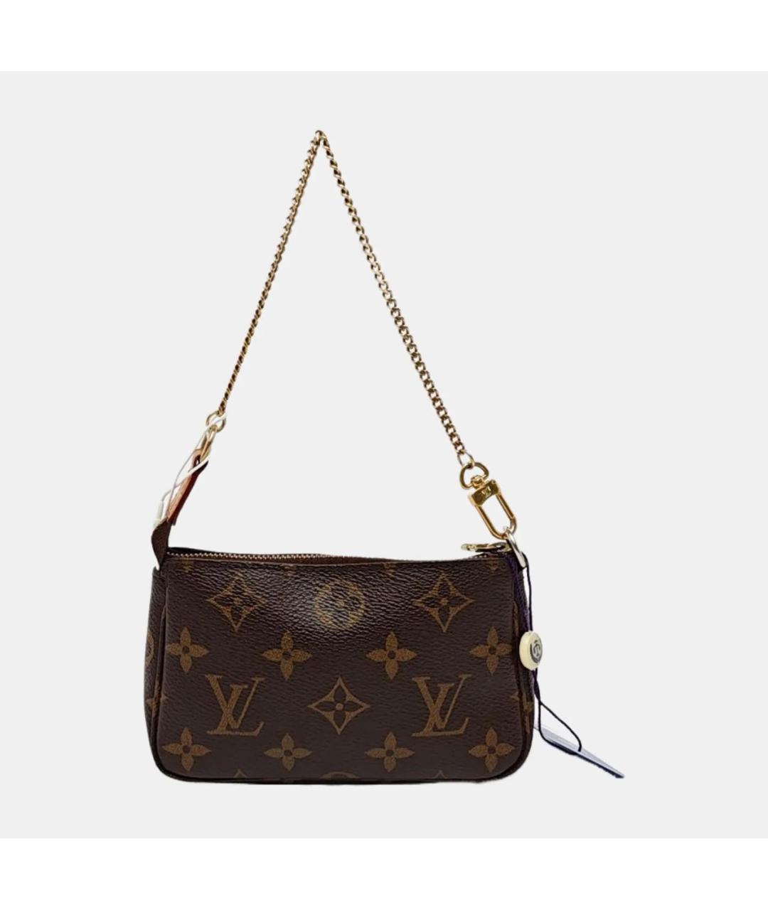 LOUIS VUITTON Коричневая кожаная сумка с короткими ручками, фото 3
