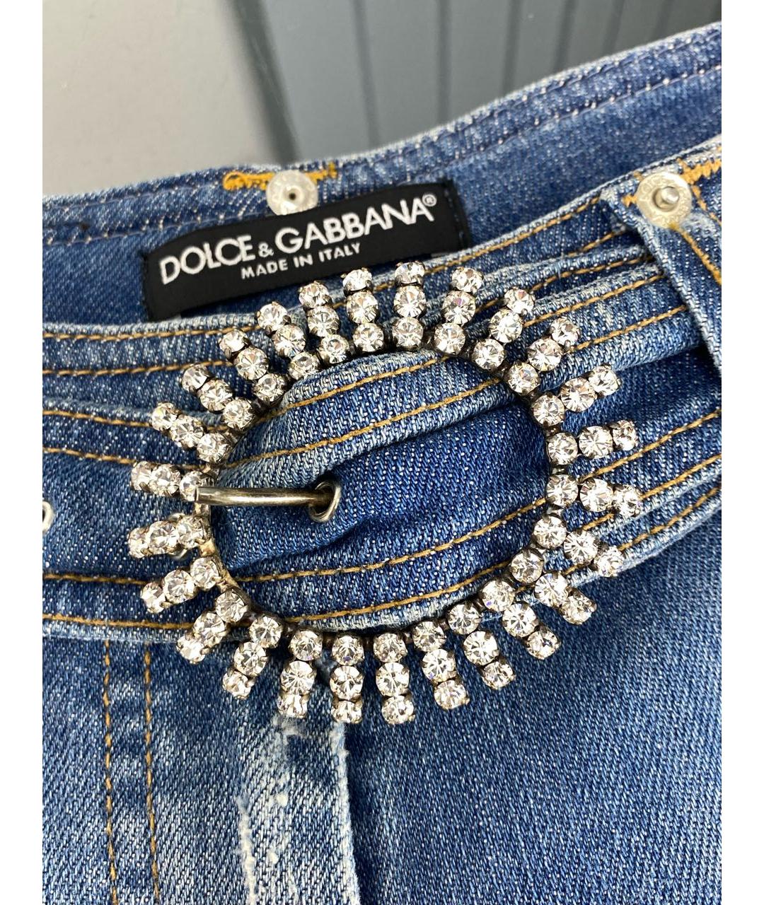 DOLCE&GABBANA Голубые хлопко-эластановые капри, фото 4