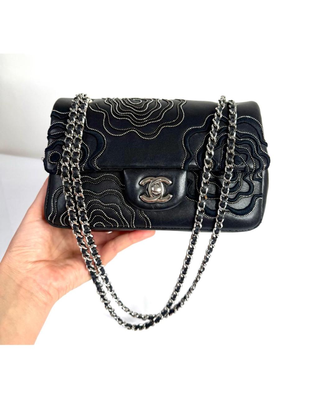 CHANEL Черная кожаная сумка через плечо, фото 6