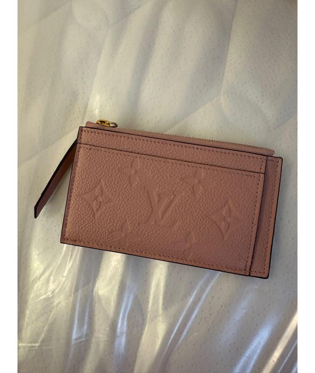 LOUIS VUITTON Розовая кожаная визитница, фото 4