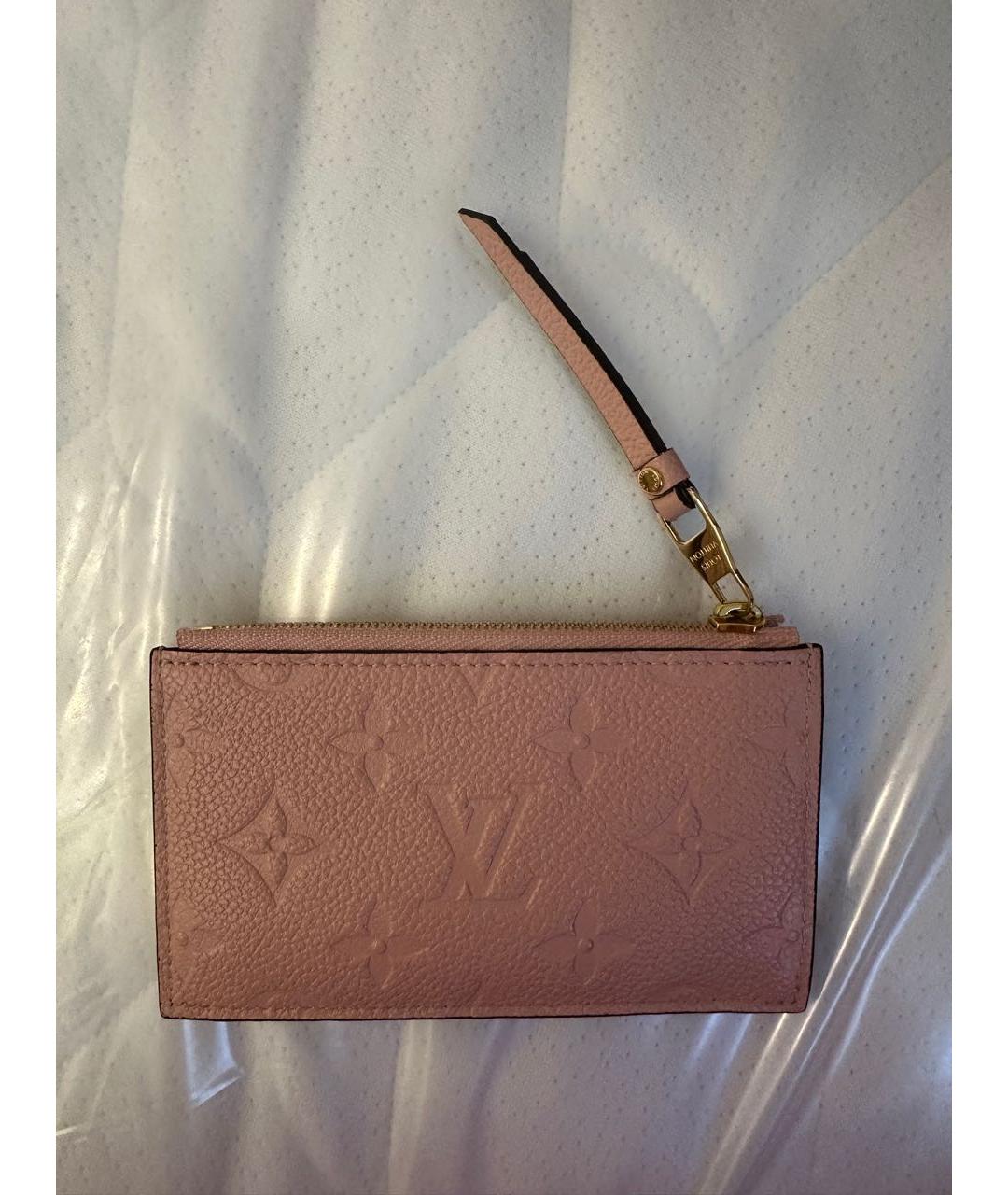 LOUIS VUITTON Розовая кожаная визитница, фото 3