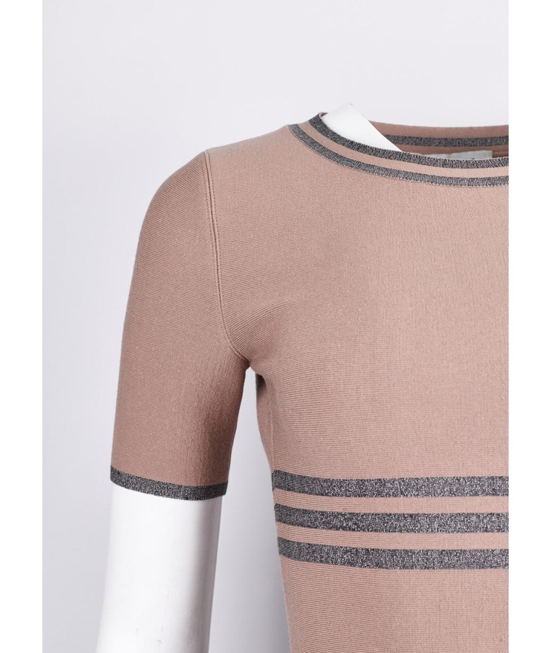 SAINT LAURENT Бежевое шерстяное повседневное платье, фото 2
