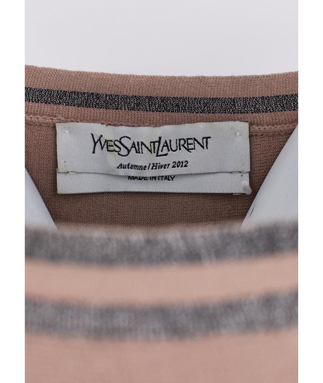 SAINT LAURENT Бежевое шерстяное повседневное платье, фото 4