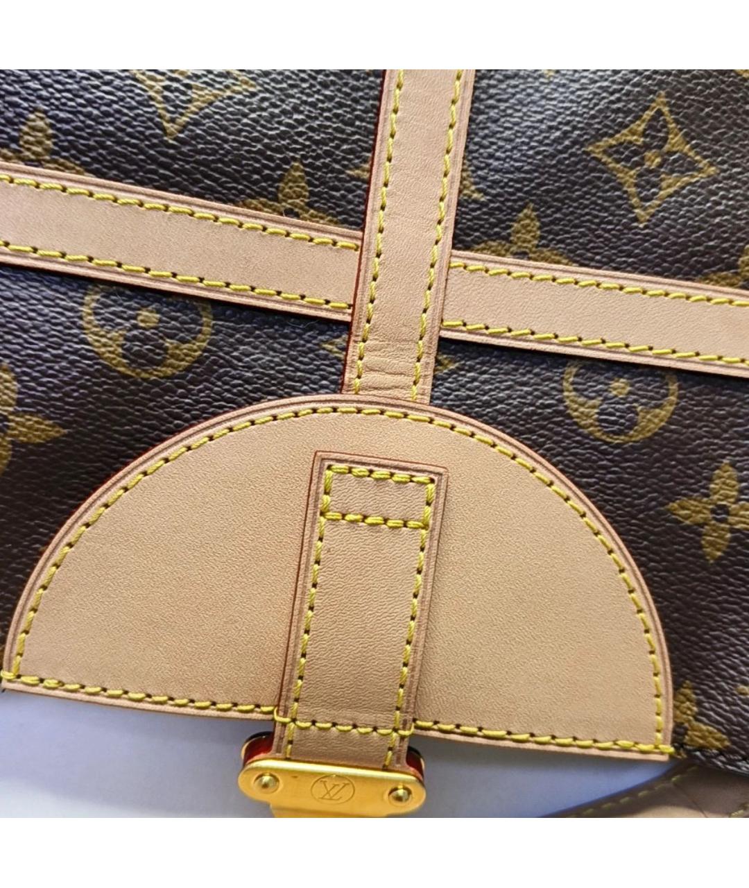 LOUIS VUITTON Коричневая кожаная сумка тоут, фото 7