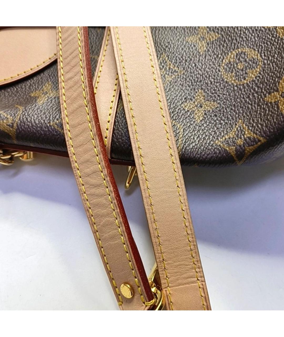 LOUIS VUITTON Коричневая кожаная сумка тоут, фото 8