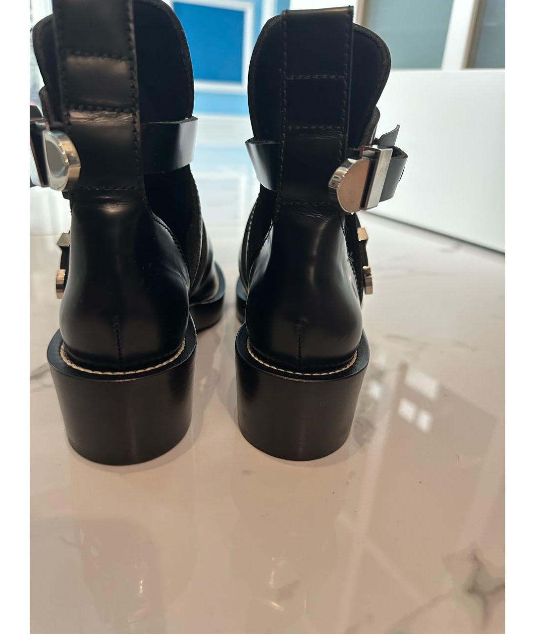 BALENCIAGA Черные кожаные ботинки, фото 4