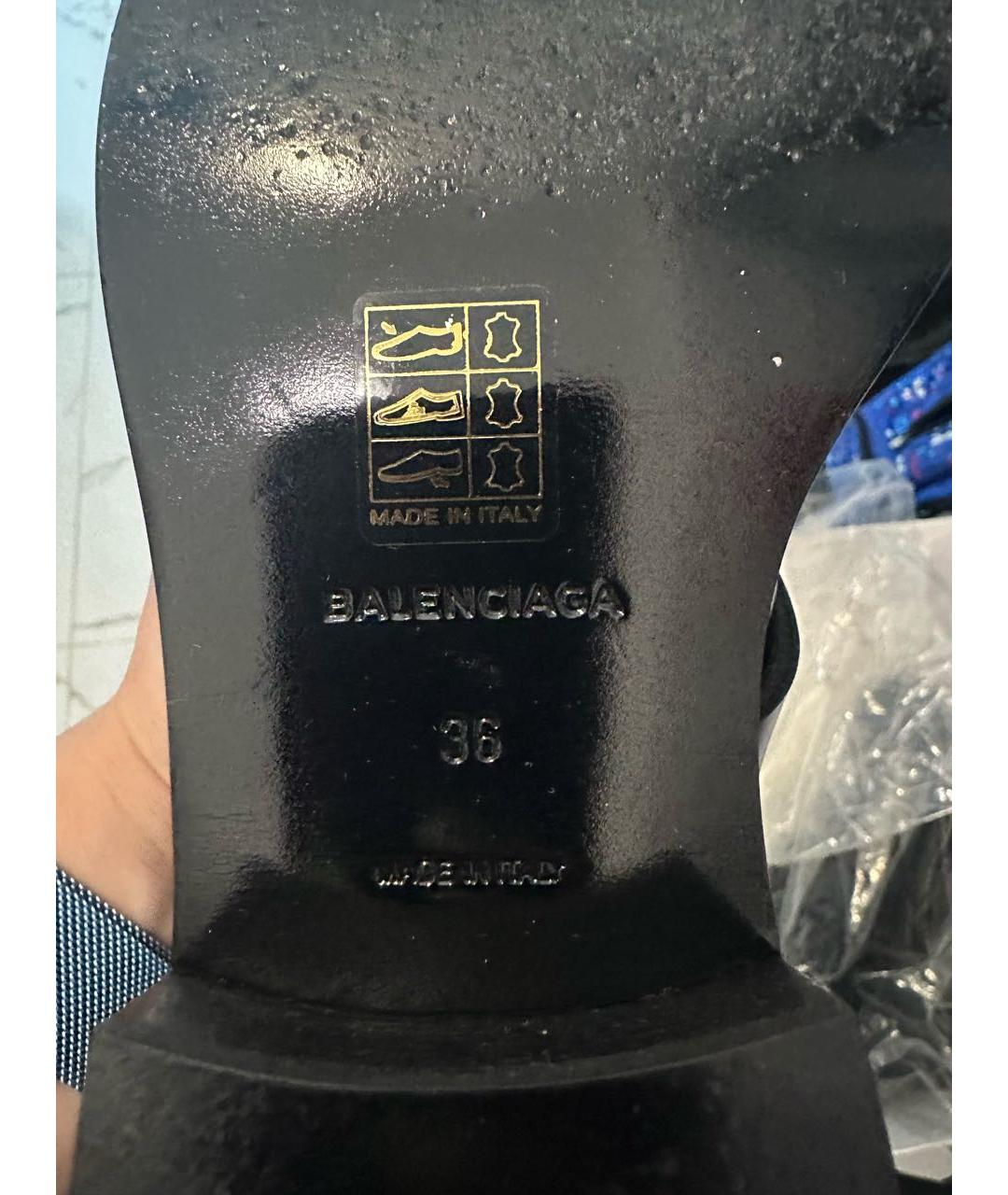 BALENCIAGA Черные кожаные ботинки, фото 7