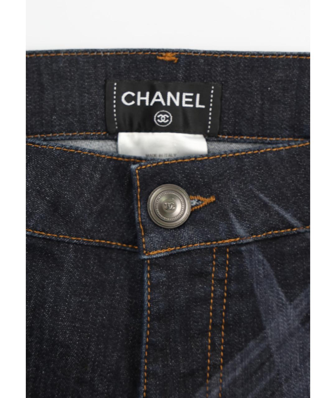 CHANEL Серые хлопковые прямые джинсы, фото 3