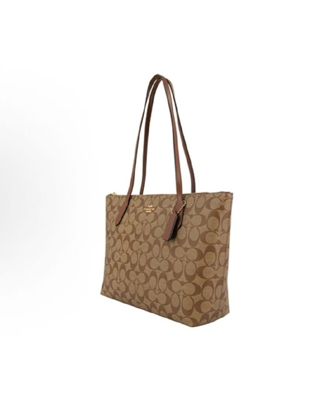 COACH Коричневая кожаная сумка тоут, фото 2