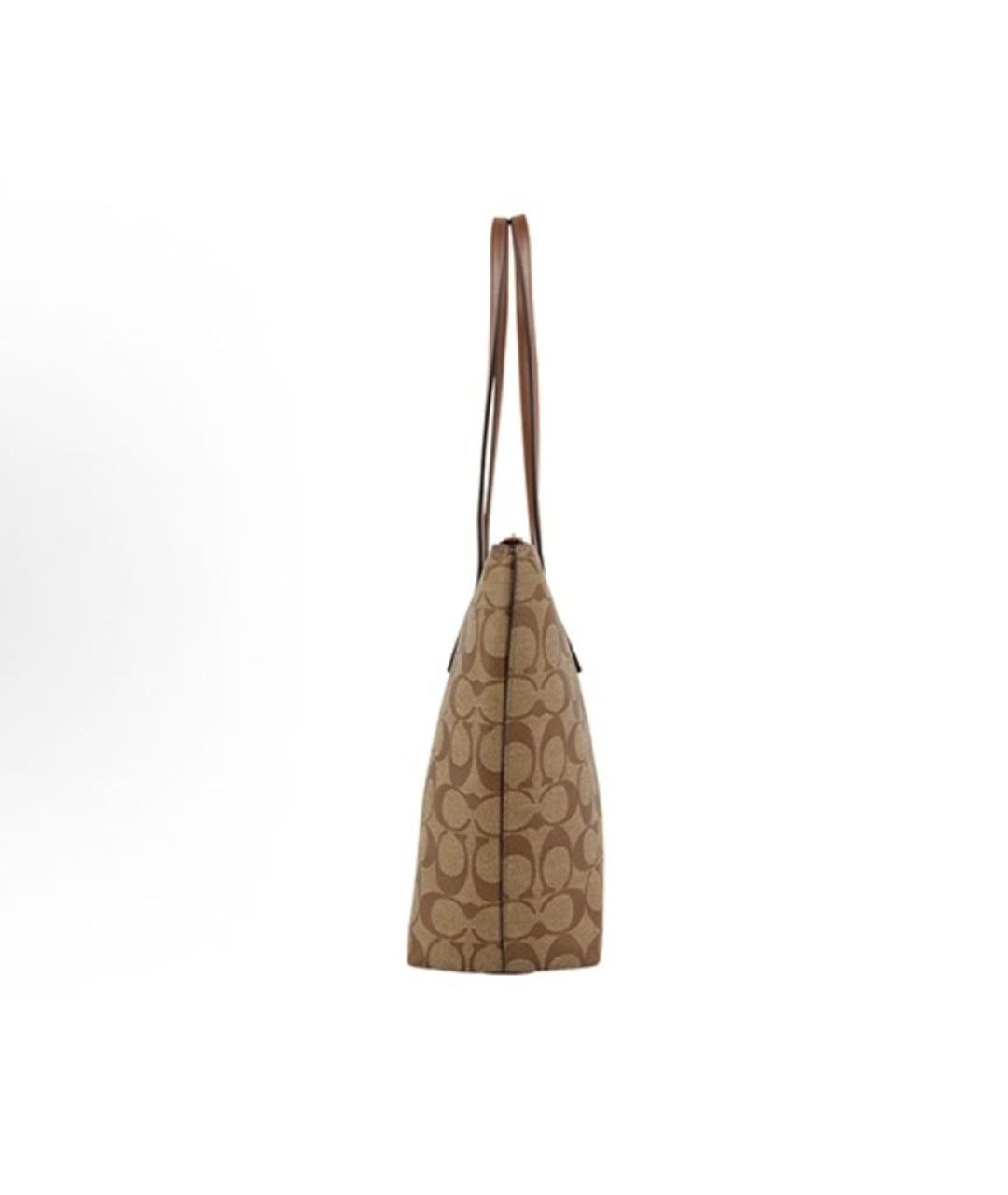 COACH Коричневая кожаная сумка тоут, фото 3