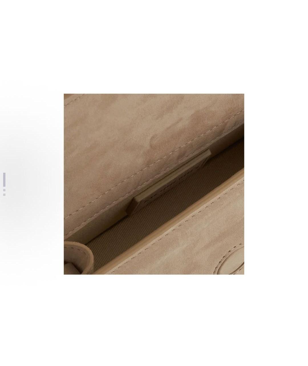 JACQUEMUS Золотая кожаная сумка через плечо, фото 5