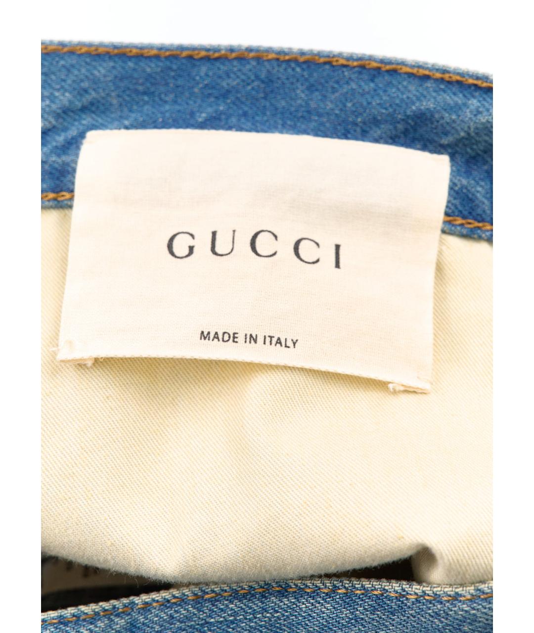 GUCCI Синие хлопковые прямые джинсы, фото 3