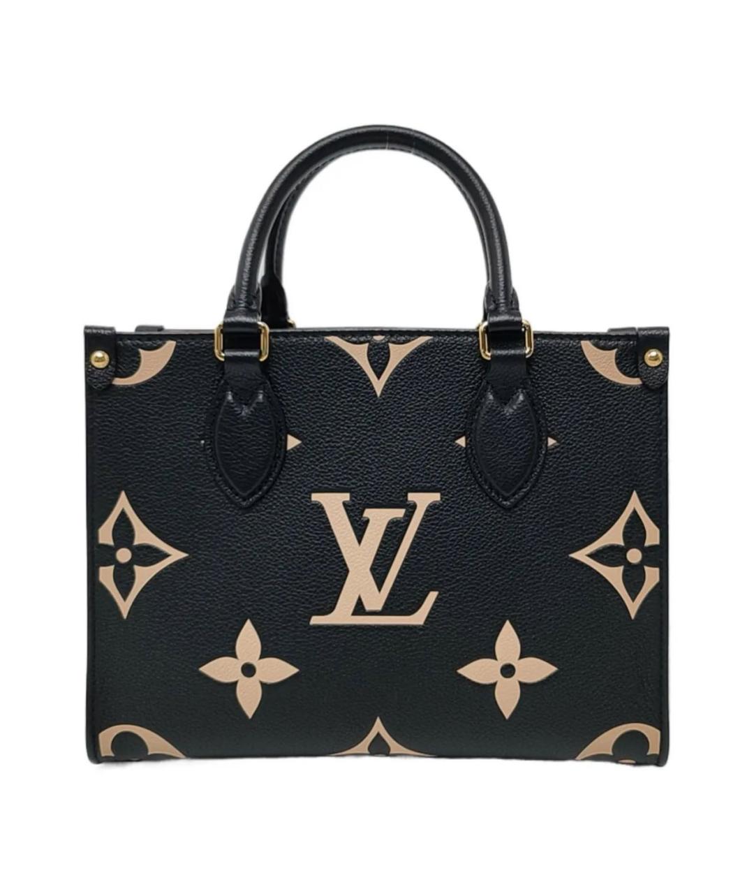 LOUIS VUITTON Черная кожаная сумка тоут, фото 1