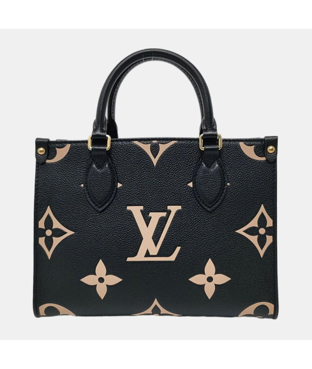 LOUIS VUITTON Черная кожаная сумка тоут, фото 4