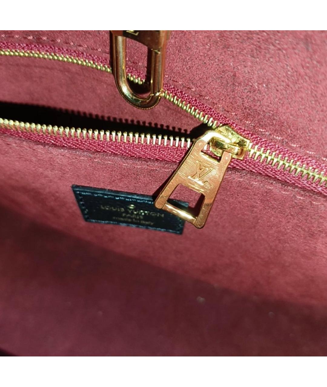 LOUIS VUITTON Черная кожаная сумка тоут, фото 7
