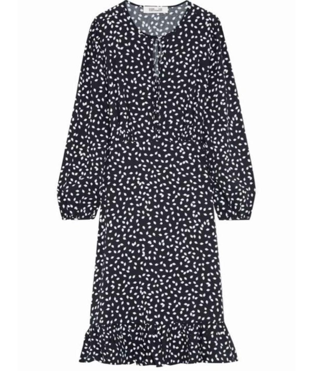 DIANE VON FURSTENBERG Черное хлопковое повседневное платье, фото 1