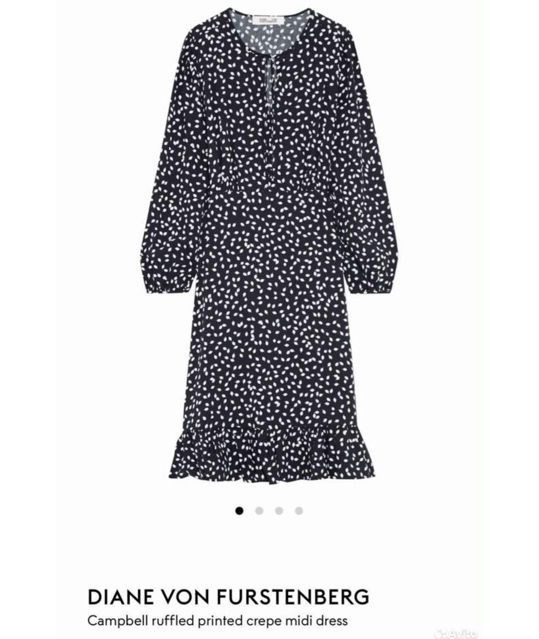 DIANE VON FURSTENBERG Черное хлопковое повседневное платье, фото 7