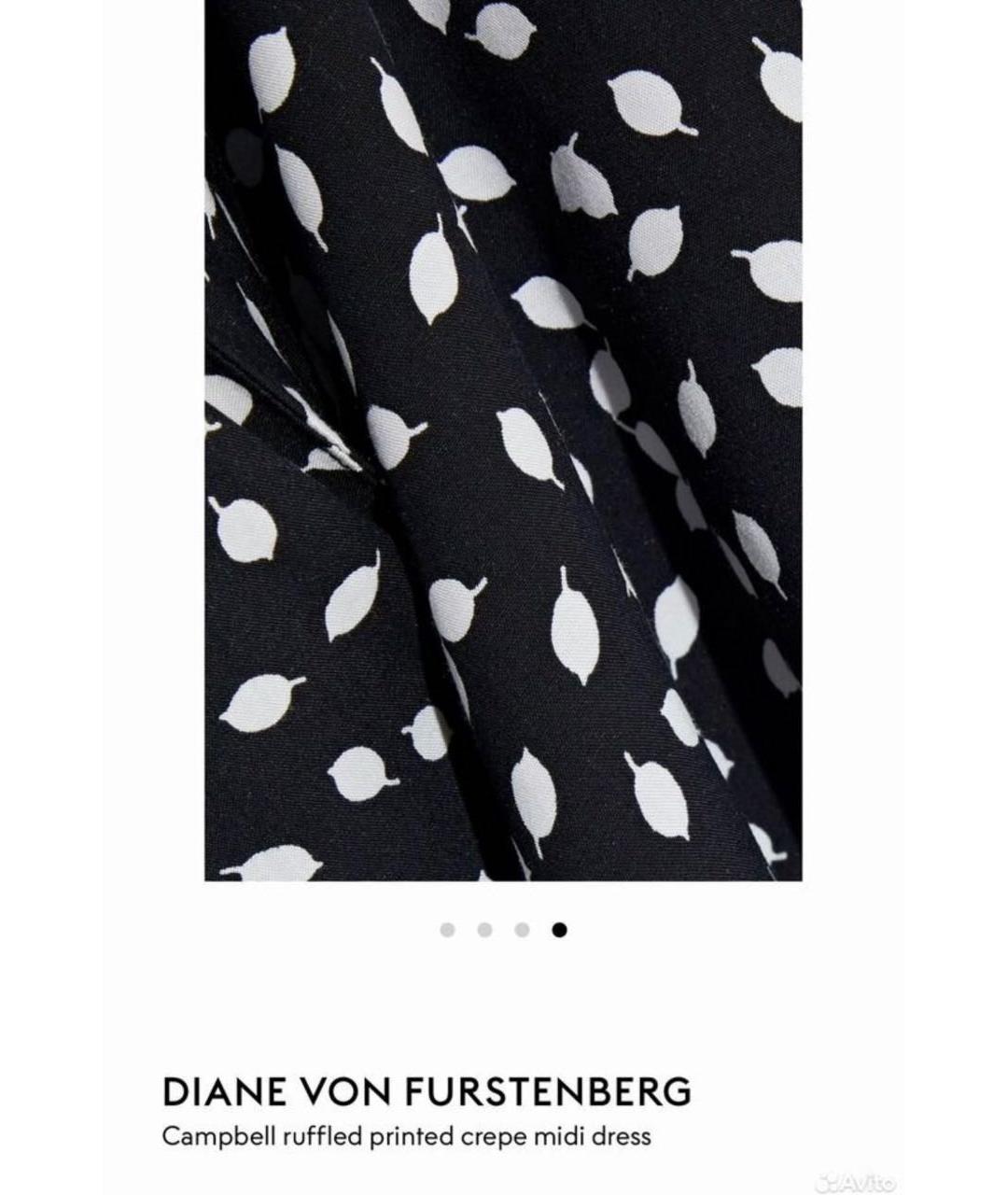DIANE VON FURSTENBERG Черное хлопковое повседневное платье, фото 4